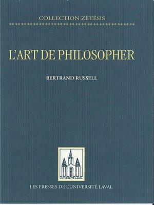 cover image of L'art de philosopher